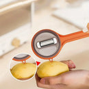 Pelador de Frutas y Verduras de Acero Inoxidable con Contenedor